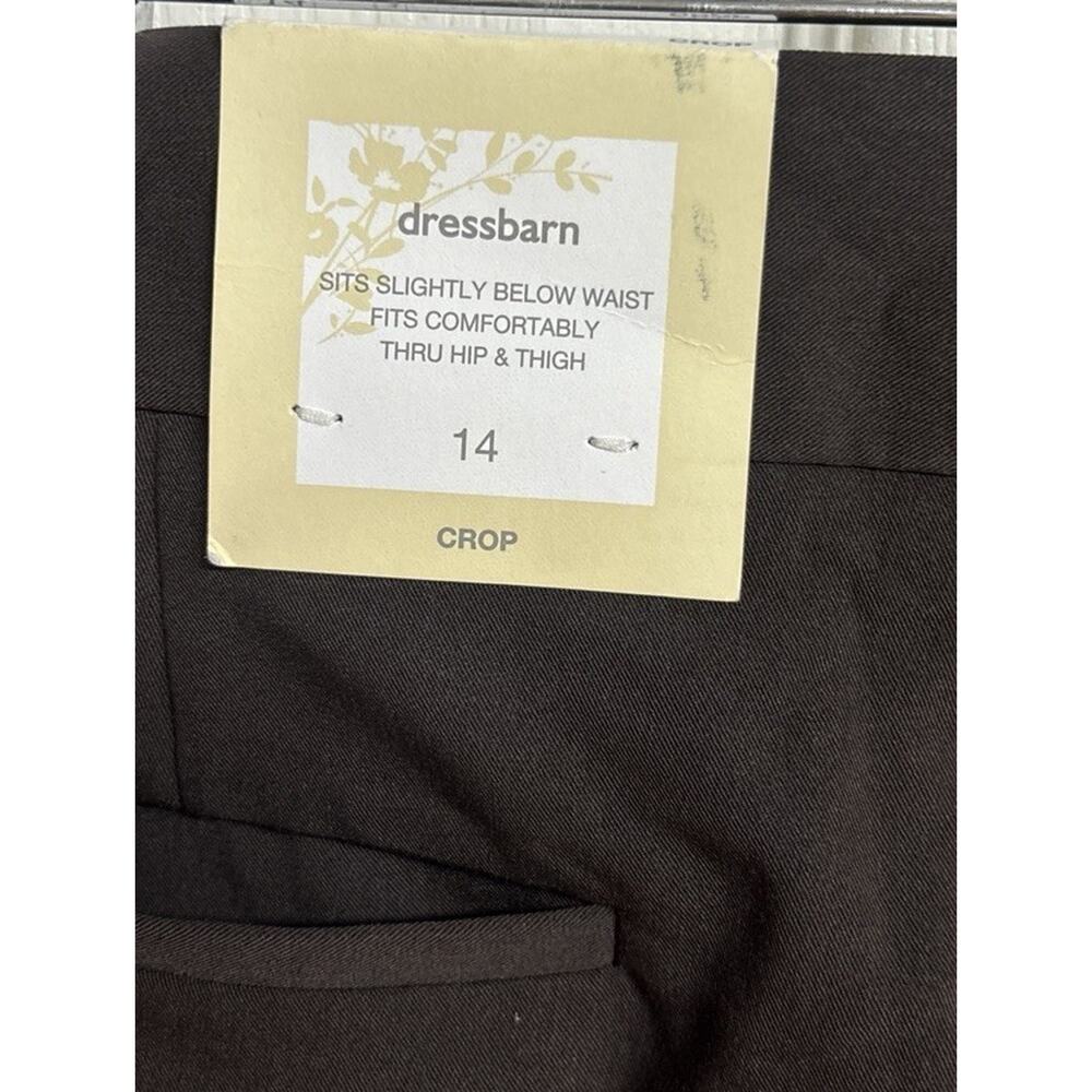 Dressbarn Women Crop Pants Women Size 14 Cuffed Button Hem Stretch Career New - Picture 5 of 7